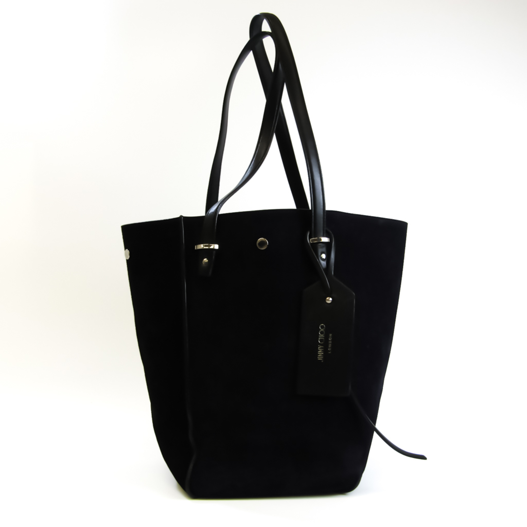 Jimmy Choo Women's Suede,Leather Tote Bag Black,Navy